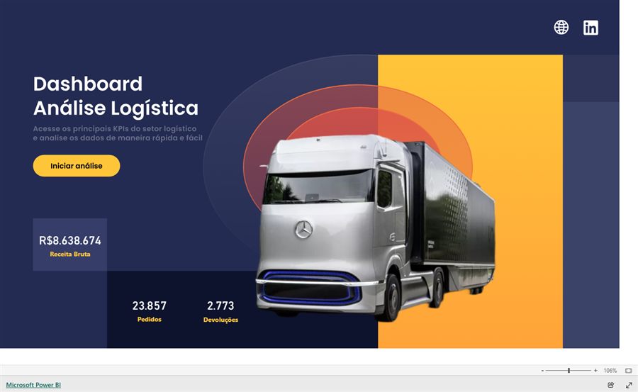 Dashboard de análise logística em Power BI